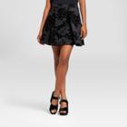 Women's Embossed Velvet Skirt - Necessary Objects Black
