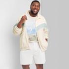 Men's Big & Tall Retro Track Windbreaker Jacket - Original Use Cream