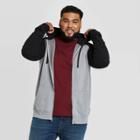 Men's Big & Tall Regular Fit Full Zip Fleece Hoodie Sweatshirt - Goodfellow & Co Black