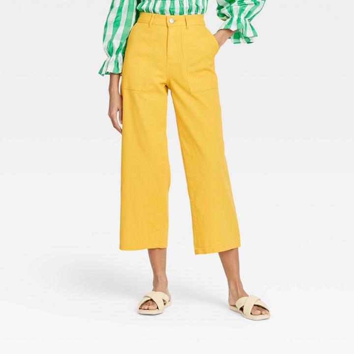 Women's High-rise Wide Leg Pants - Who What Wear Yellow