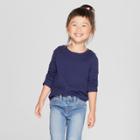 Toddler Girls' Long Sleeve T-shirt - Cat & Jack Nightfall Blue