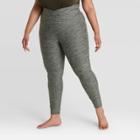 Women's Plus Size Contour Curvy Brushed Back Ultra High-waisted 7/8 Leggings 25 - All In Motion Deep Olive 1x, Deep Green