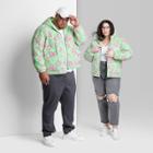 Plus Size Hooded Quilted Jacket - Wild Fable Mint Green Floral