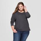 Women's Plus Size Long Sleeve T-shirt - Universal Thread Gray X