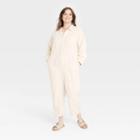 Women's Plus Size Long Sleeve Button-front Boilersuit - Universal Thread Cream