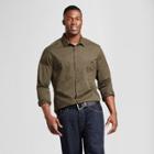 Men's Big & Tall Standard Fit Military Shirt - Goodfellow & Co Green