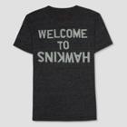 Men's Stranger Things Welcome To Hawkins Short Sleeve T-shirt - Black/white