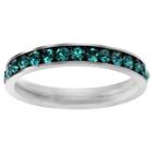 Journee Collection 3/5 Ct. T.w. Round-cut Cz Birthstone Eternity Channel Set Band In Sterling Silver - Dark Blue,