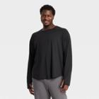 Men's Big & Tall Long Sleeve Upf 50+ T-shirt - All In Motion Black Xxxl
