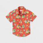 Petitetoddler Boys' Short Sleeve Floral Button-down Shirt - Cat & Jack Orange