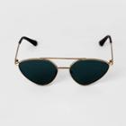 Women's Butterfly Cateye Metal Sunglasses - A New Day Gold