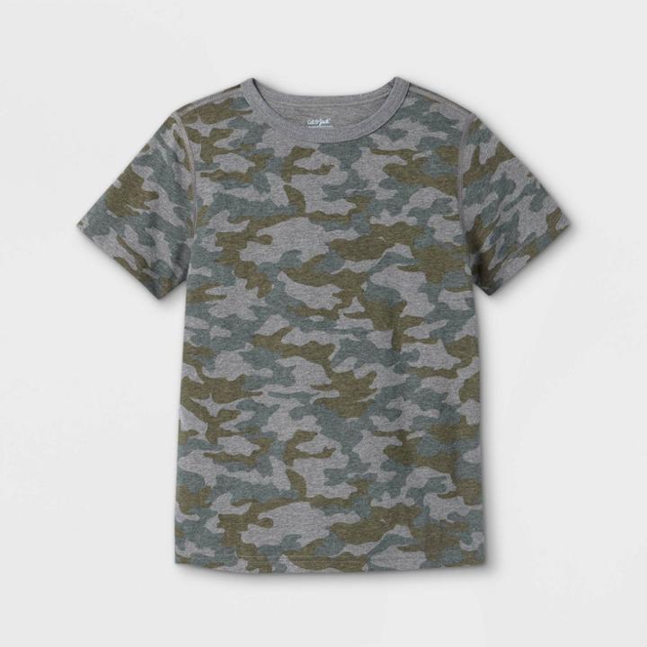 Boys' Adaptive Camo Short Sleeve T-shirt - Cat & Jack Green
