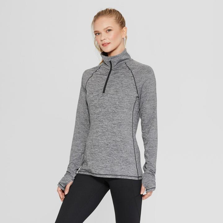 Women's Long Sleeve 1/4 Zip - C9 Champion Black Heather