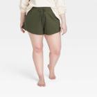 Women's Plus Size French Terry Shorts 3.5 - All In Motion Olive Green