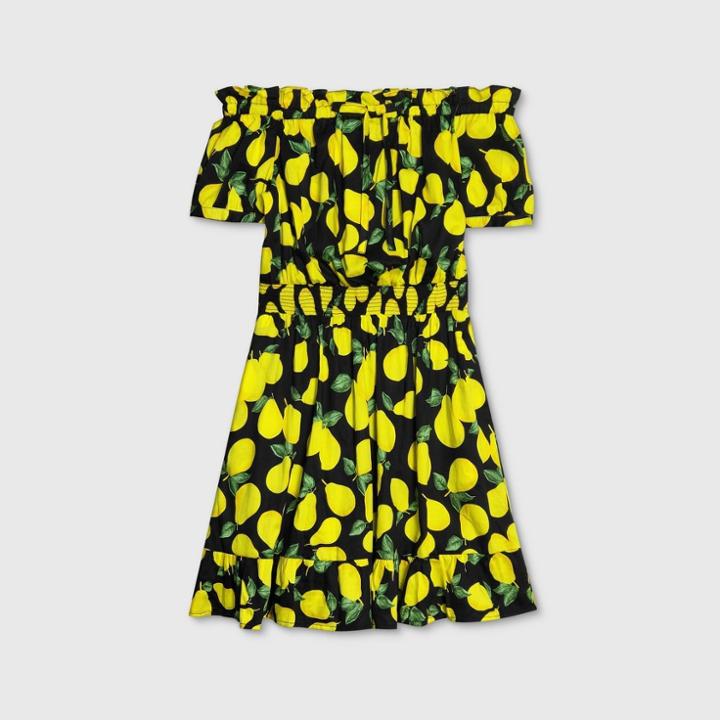 Women's Printed Sleeveless Bardot Dress - Who What Wear Black