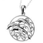 Target Sterling Silver Dolphin Pendant - White (18), Women's,