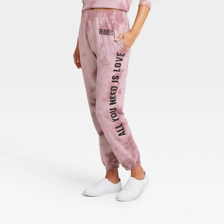 Women's The Beatles Graphic Jogger Pants - Rose