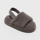 Toddler Boys' Single Strap Faux Shearling Slippers - Cat & Jack
