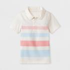 Toddler Boys' Adaptive Short Sleeve Polo Shirt - Cat & Jack Cream