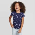Petitetoddler Girls' Short Sleeve Floral T-shirt - Cat & Jack Navy 12m, Toddler Girl's, Blue