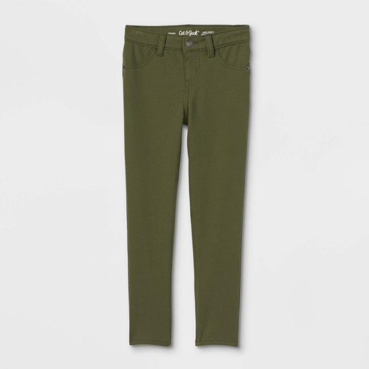 Girls' Soft Mid-rise Jeggings - Cat & Jack Olive