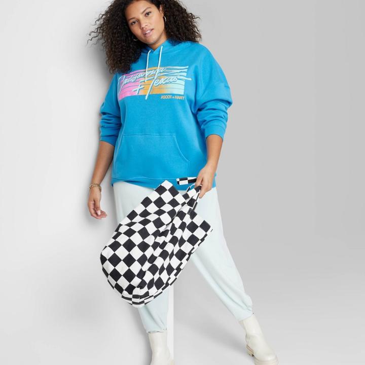 Women's Plus Size Ascot + Hart California Texas Graphic Hooded Sweatshirt - Blue