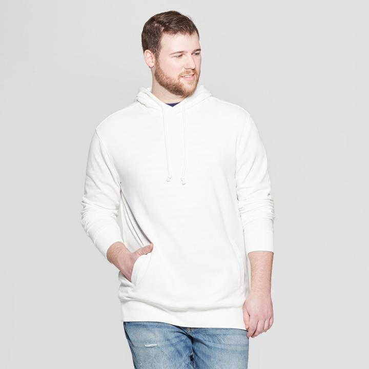 Men's Big & Tall French Terry Pull Over Hoodie - Goodfellow & Co White Feather
