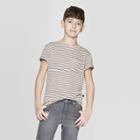 Target Boys' Short Sleeve Stripe T-shirt With Pocket - Art Class Beige