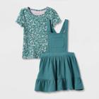 Toddler Girls' Animal Print Top & Skirtall Set - Cat & Jack Green