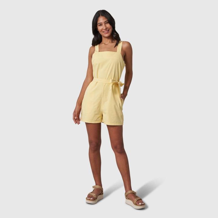 United By Blue Women's Organic Retro Romper - Pale Yellow
