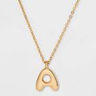 Puffy Initial Charm 'a' Pendant Necklace - Wild Fable Gold