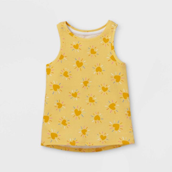 Toddler Girls' Heart Tank Top - Cat & Jack Light Yellow