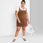 Women's Plus Size Cord Fitted Pinafore Dress - Wild Fable Brown