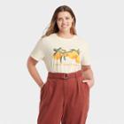 Zoe+liv Women's Plus Size Sour But Sweet Lemon Short Sleeve Graphic T-shirt - Ivory
