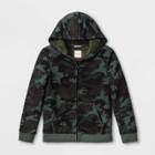 Boys' Camo Print French Terry Full Zip Hoodie - Cat & Jack Green Xs, Green/green