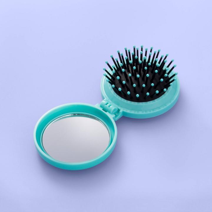 Pop Up Mirror Hair Brush - More Than Magic Teal (blue)