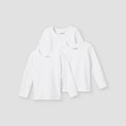 Toddler Girls' 3pk Solid Long Sleeve T-shirt - Cat & Jack White