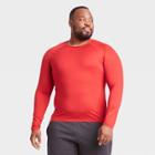 Men's Long Sleeve Fitted T-shirt - All In Motion Red S, Men's,