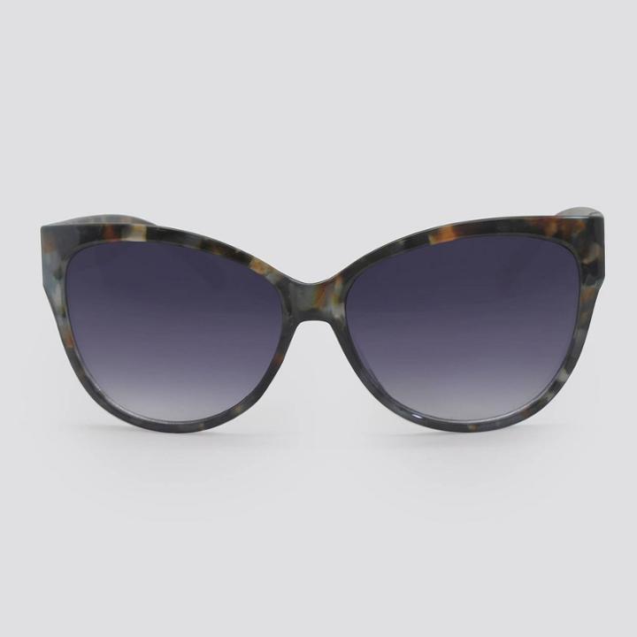 Women's Animal Print Cateye Sunglasses - A New Day Gray, Women's,