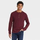 Men's Standard Fit Long Sleeve Henley T-shirt - Goodfellow & Co Red