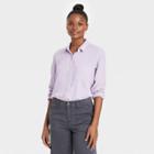 Women's Long Sleeve Gauze Button-down Shirt - Universal Thread Violet