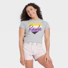 Ev Lgbt Pride Pride Gender Inclusive Adult Non-binary Flag Heart Short Sleeve Graphic T-shirt - Gray
