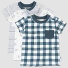 Honest Baby Boys' 3pk Organic Cotton Painted Buffalo Pocket T-shirt - Navy