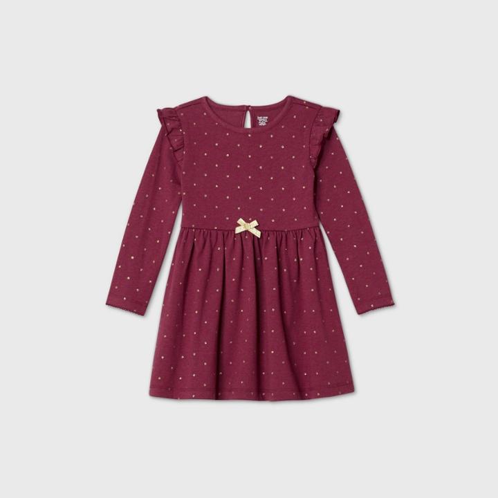 Toddler Girls' Long Sleeve Polka Dot Dress - Just One You Made By Carter's