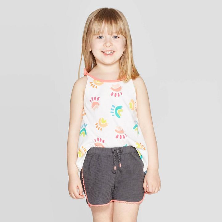 Toddler Girls' 'rainbow' Tank Top - Cat & Jack White