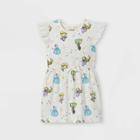 Toddler Girls' Disney Princess Print Knit Short Sleeve Dress - Cream