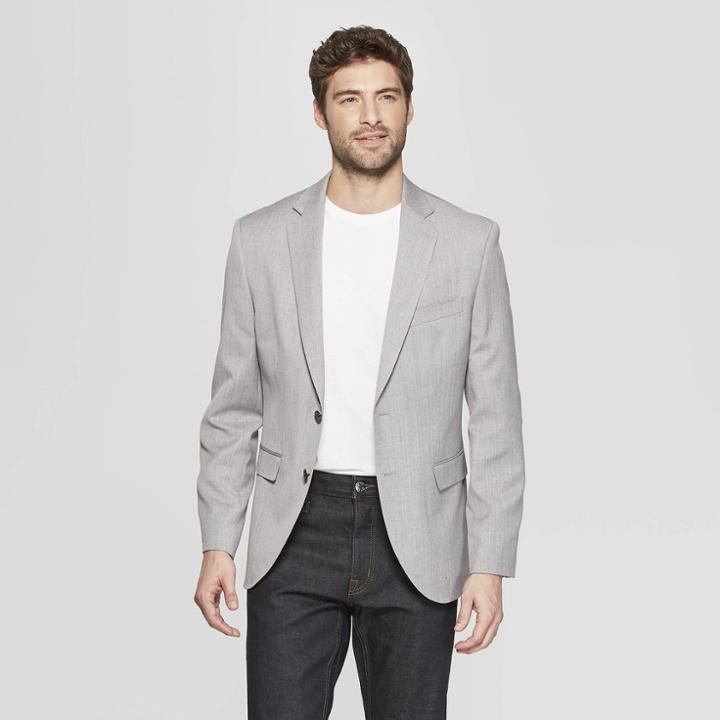 Men's Slim Fit Suit Jacket - Goodfellow & Co Jet Gray