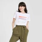 Women's Regular Fit Design Short Sleeve Round Neck T-shirt - A New Day White