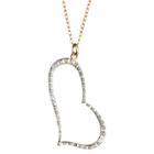 Target Sterling Silver Heart Pendant Necklace With Diamond Accents - Yellow