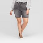 Women's Plus Size High-rise Bermuda Jean Shorts - Universal Thread Gray Wash